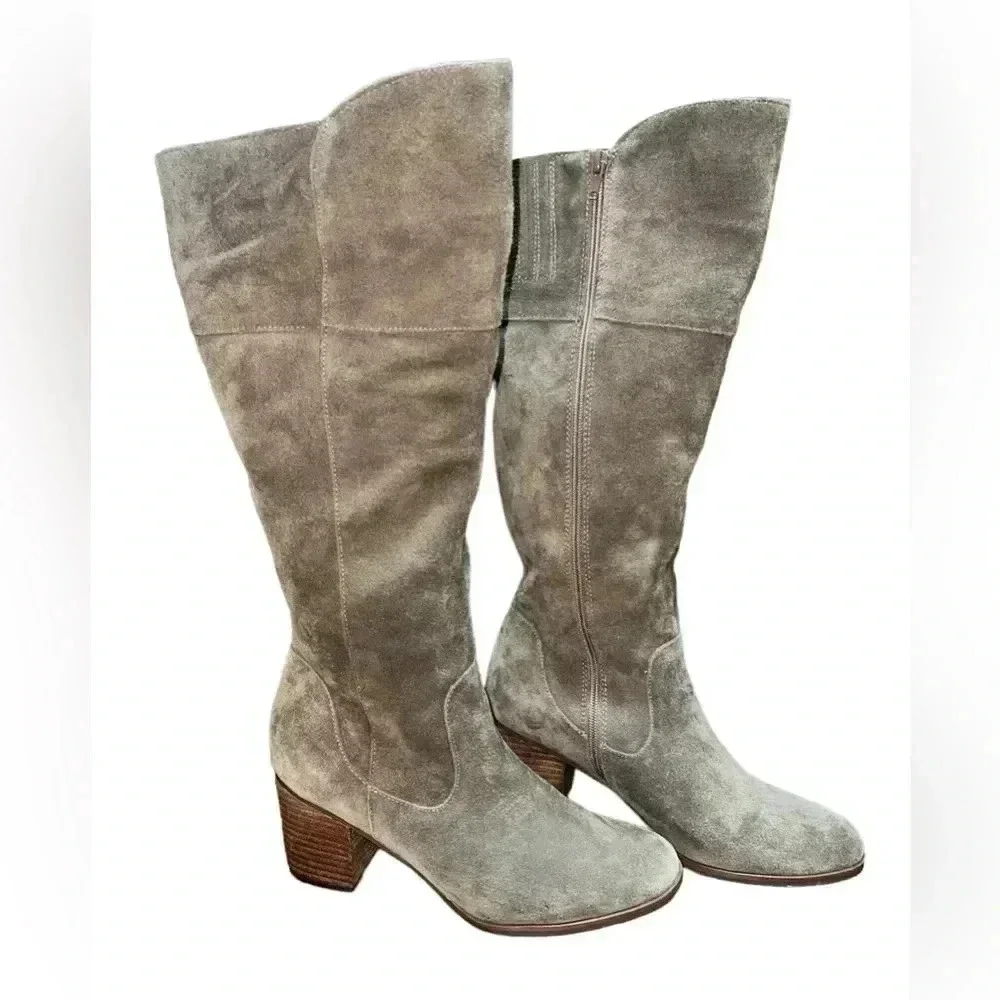 Vintage‎ Crown Unicorn over the knee heeled suede boots  women’s Sz 9.5